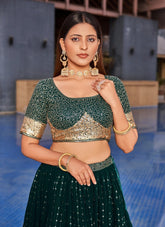 Alluring Looking Lehenga Choli in Green
